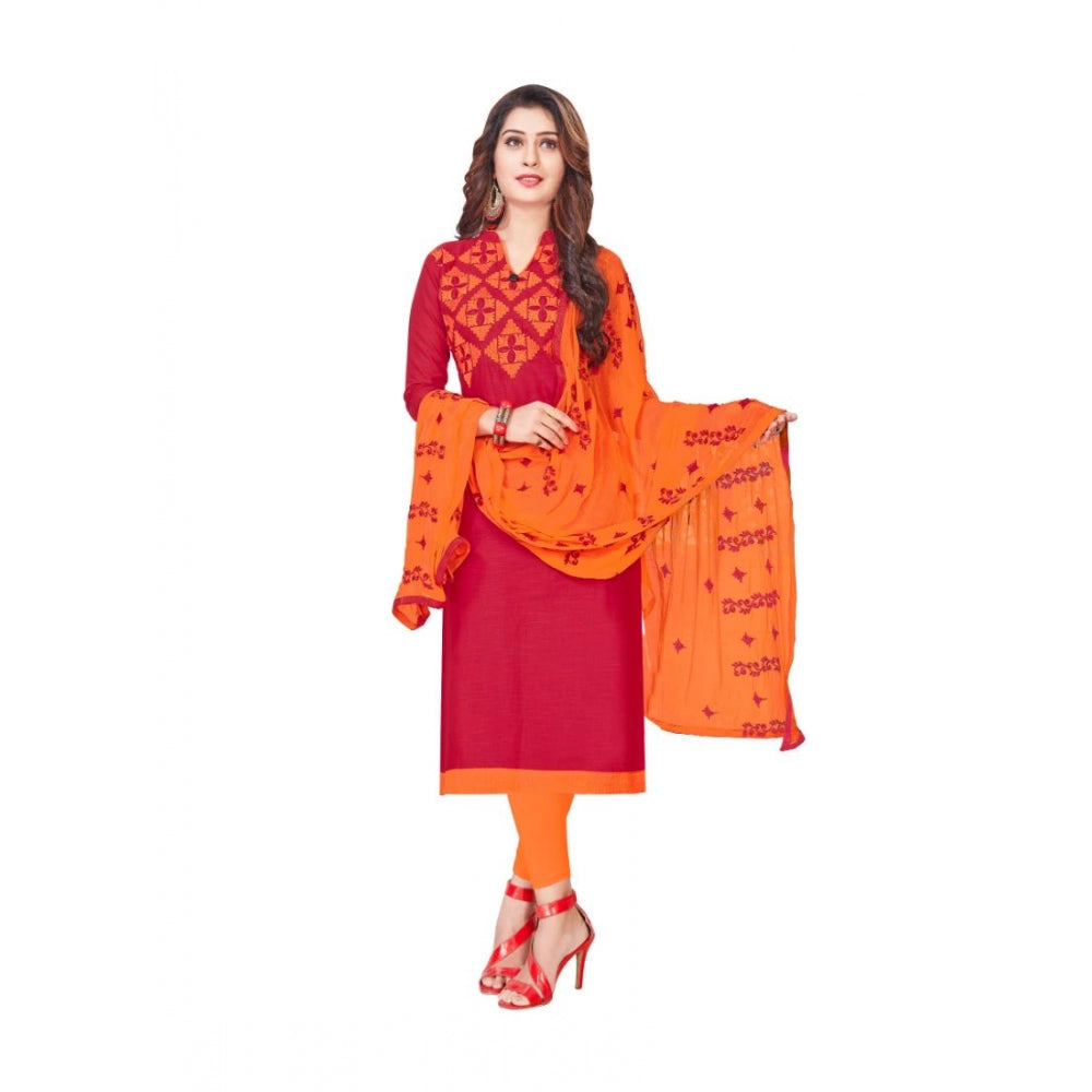 Ranili Slub Cotton Unstitched Salwar-suit Material With Dupatta