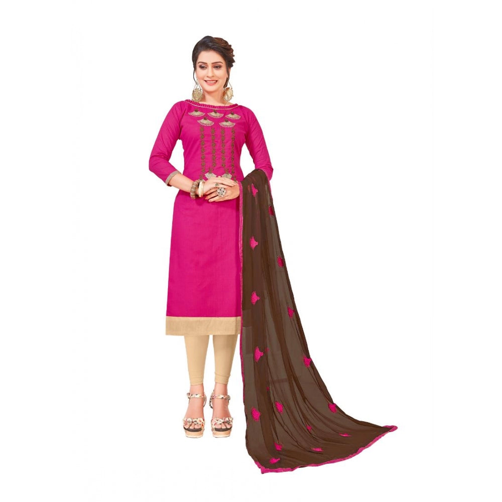 Ranili Slub Cotton Unstitched Salwar-suit Material With Dupatta