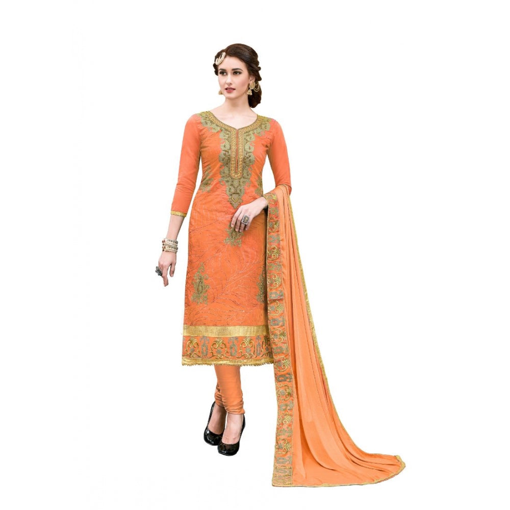 Ranili Chanderi Cotton Unstitched Salwar-suit Material With Dupatta