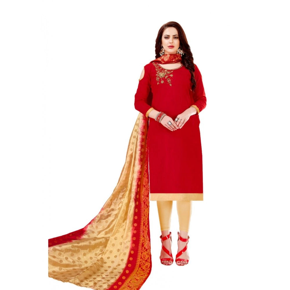 Ranili Slub Cotton Unstitched Salwar-suit Material With Dupatta