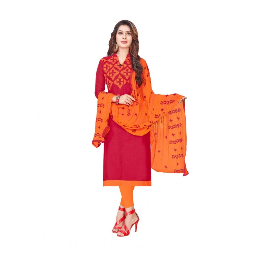 Ranili Slub Cotton Unstitched Salwar-suit Material With Dupatta