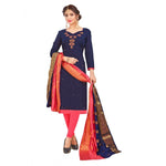 Ranili South Slub Cotton Unstitched Salwar-suit Material With Dupatta
