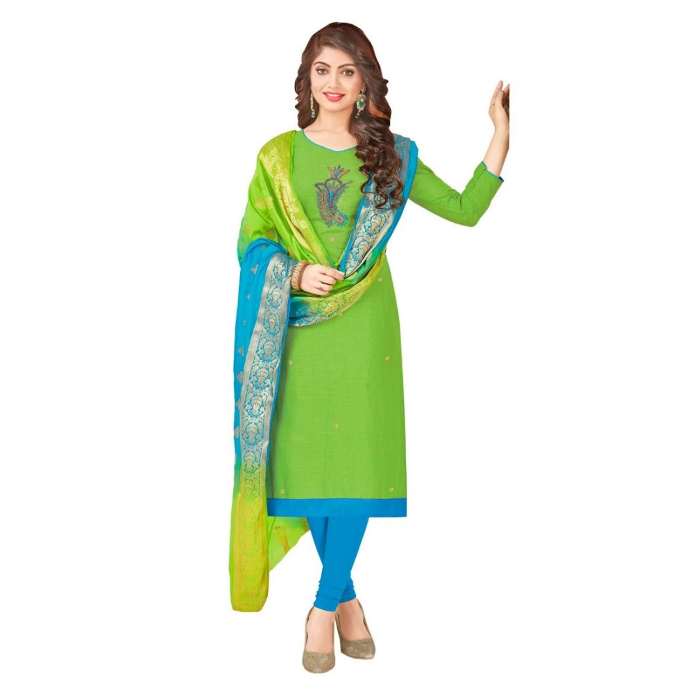 Ranili South Slub Cotton Unstitched Salwar-suit Material With Dupatta