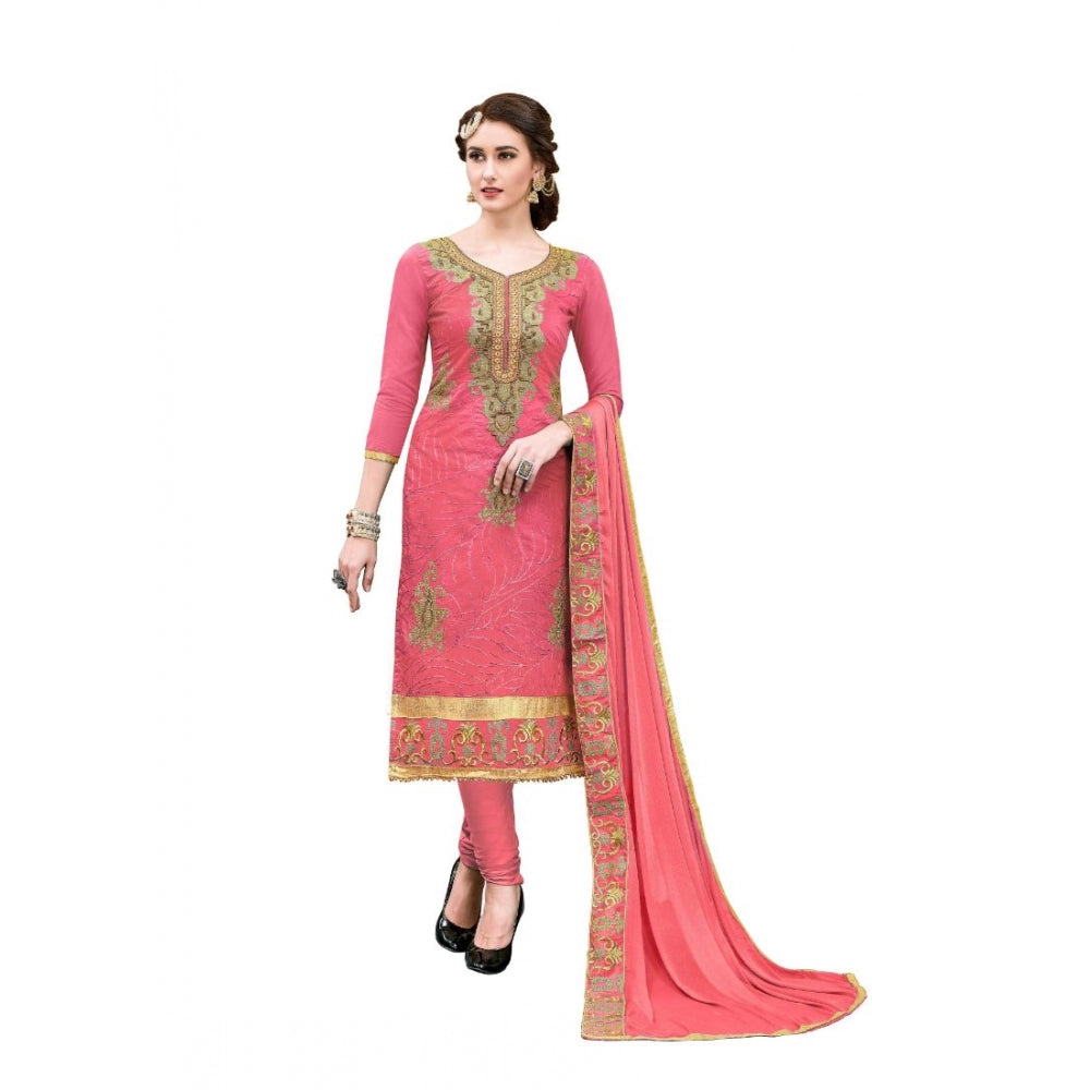 Ranili Chanderi Cotton Unstitched Salwar-suit Material With Dupatta