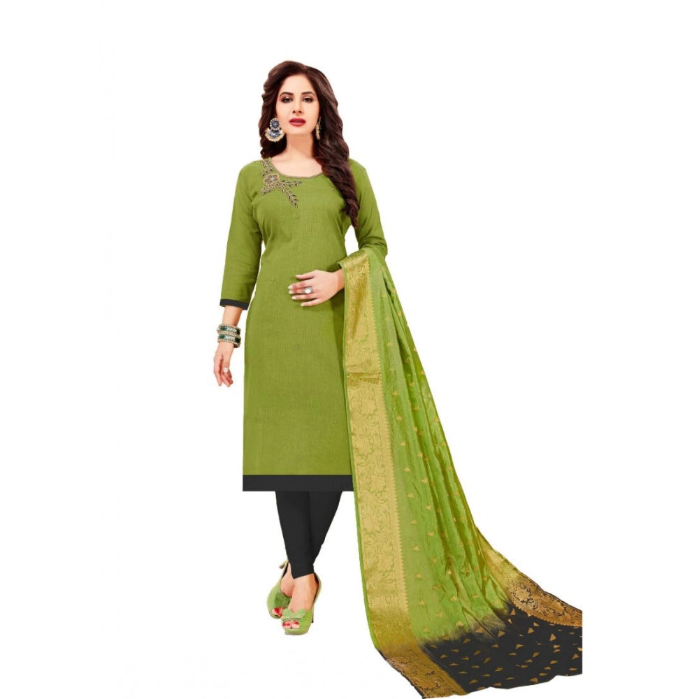Ranili Slub Cotton Unstitched Salwar-suit Material With Dupatta