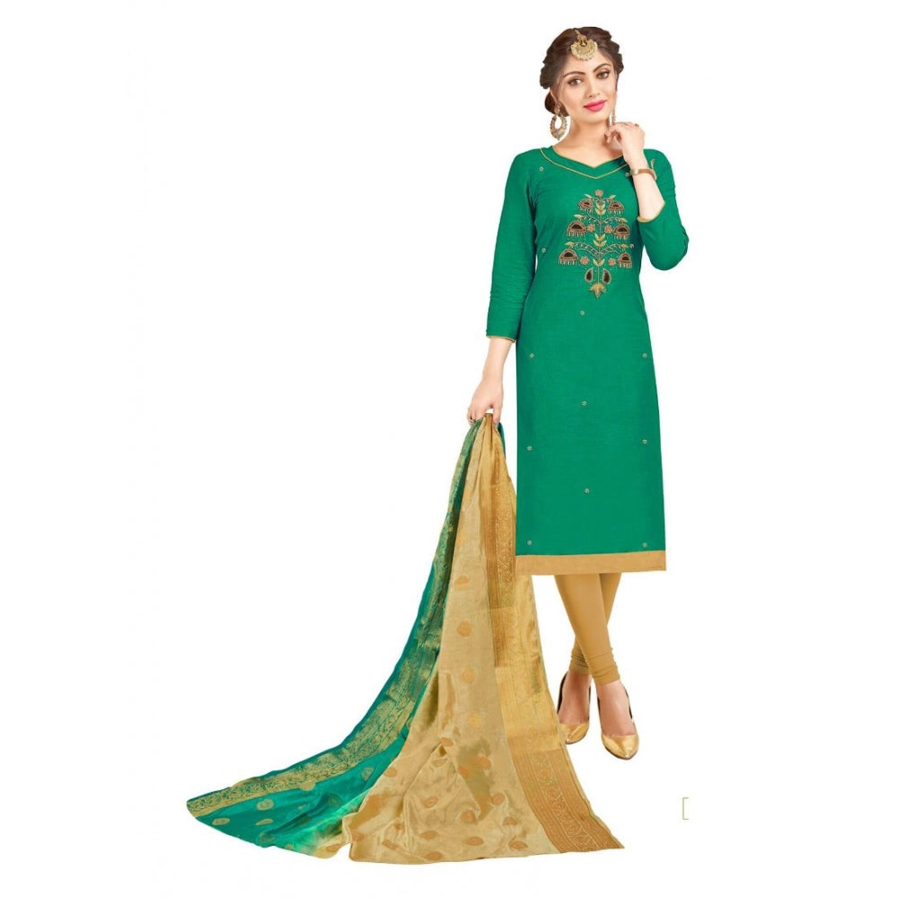 Ranili South Slub Cotton Unstitched Salwar-suit Material With Dupatta