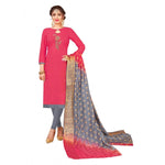 Ranili South Slub Cotton Unstitched Salwar-suit Material With Dupatta