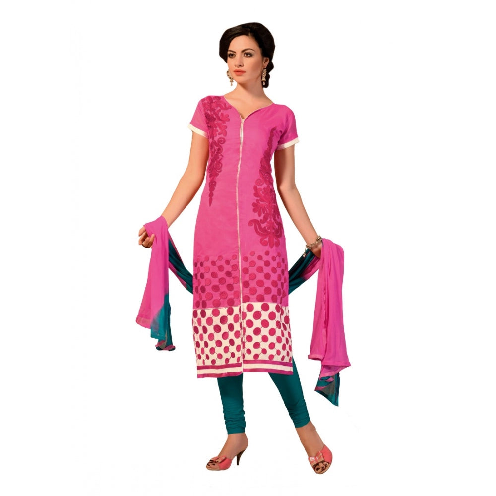 Ranili Chanderi Unstitched Salwar Suit-material With Dupatta