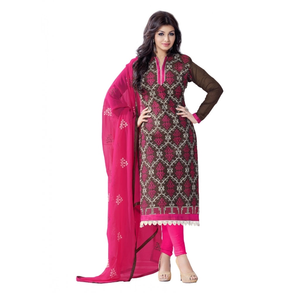 Ranili Chanderi Unstitched Salwar Suit-material With Dupatta