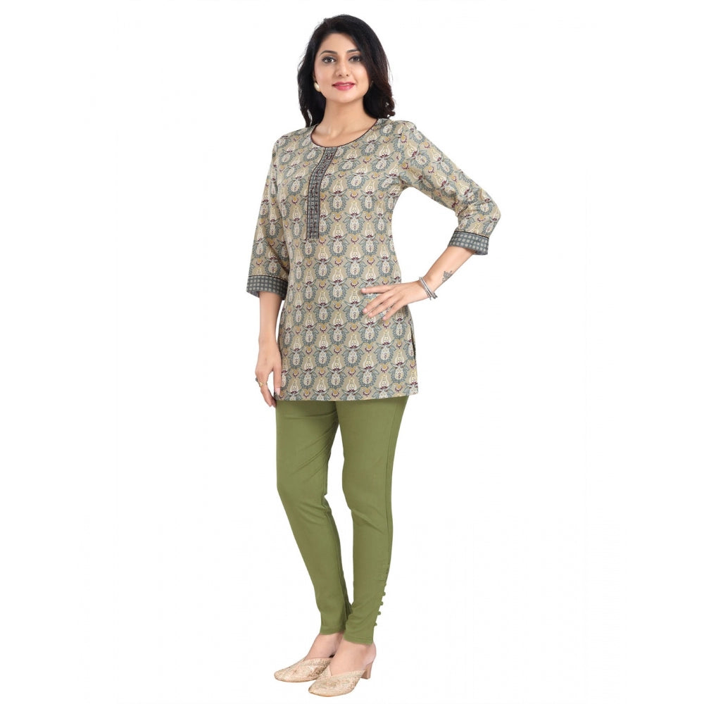 Ranili 3/4th Sleeve Viscose Blend Tunic Short Top