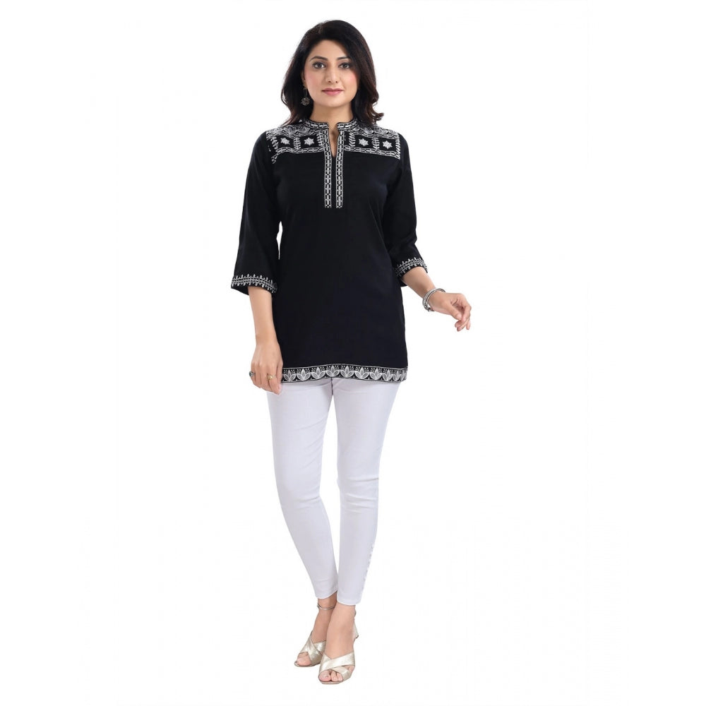 Ranili 3/4th Sleeve Viscose Tunic Short Top