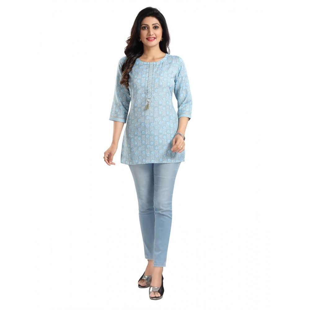 Ranili 3/4th Sleeve Viscose Blend Tunic Short Top