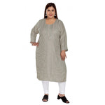 Ranili Casual 3/4th Sleeve Imported Fabric Self Embroidered Straight Kurti With Lining