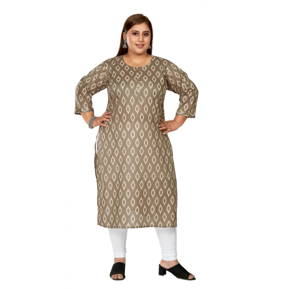 Ranili Casual 3/4th Sleeve Pure Cotton Ikkat Printed Straight Kurti