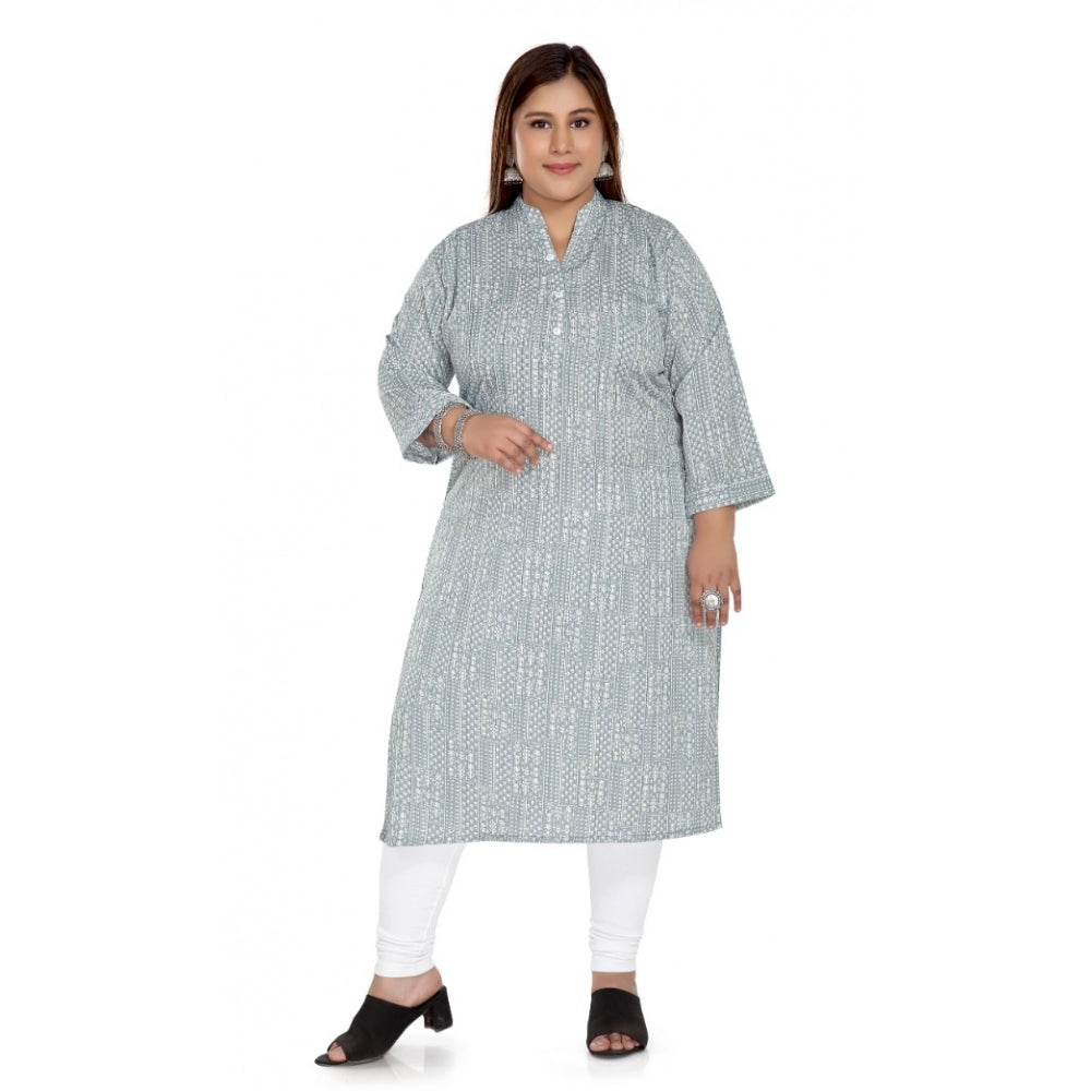 Ranili Casual 3/4th Sleeve Imported Synthetix Full Printed Straight Kurti