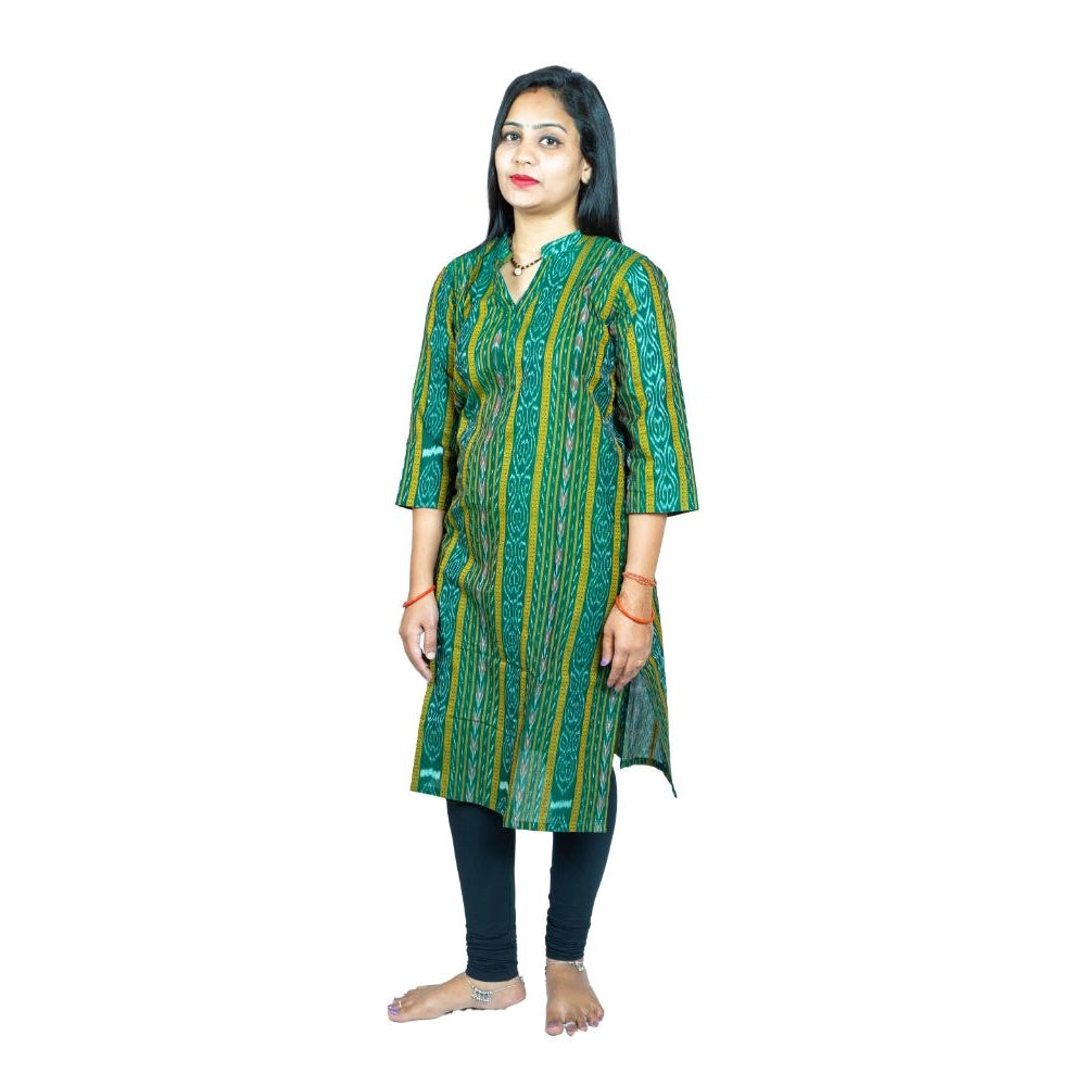 Ranili Sambalpuri Certified Handloom Pure Cotton Straight Kurti