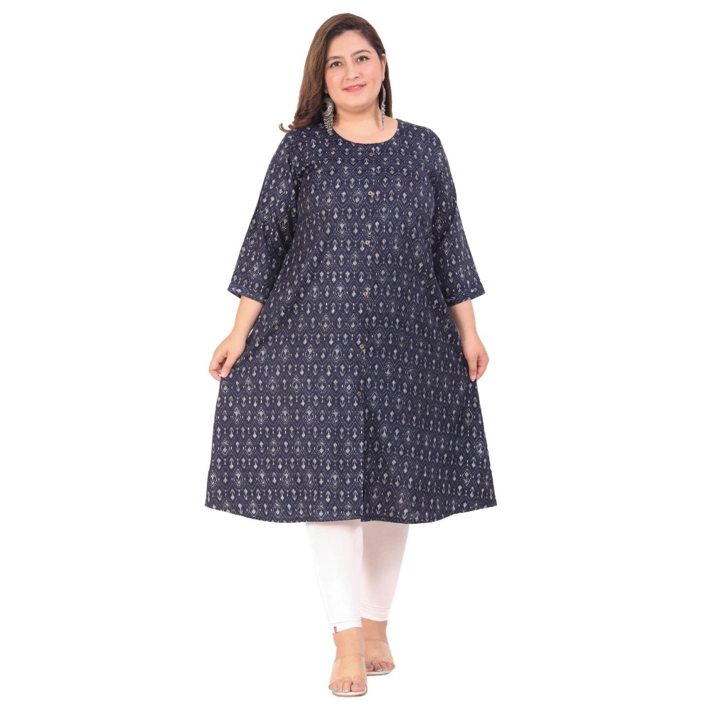 Ranili Office Wear Floral Printed Capsule A-line Kurti