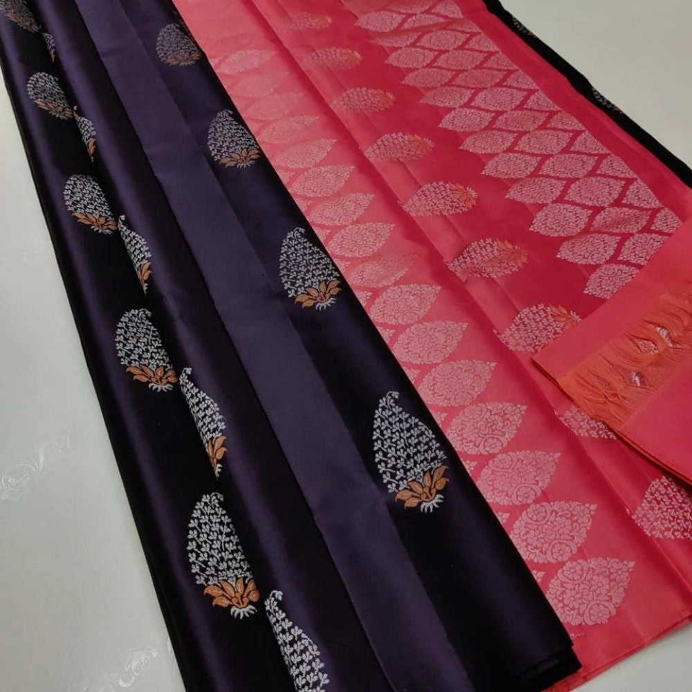 Ranili Borderless Kanjivaram Silk Sarees With Unstitched Blouse