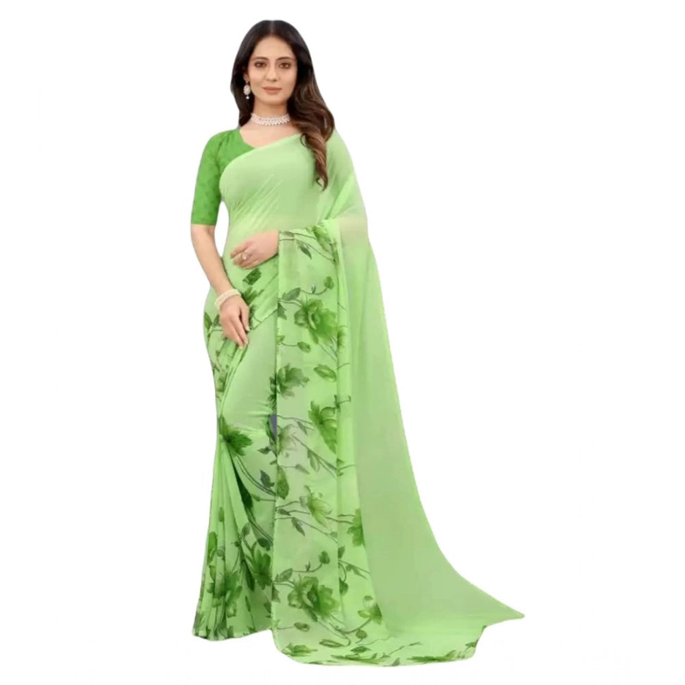 Ranili Georgette Printed Saree With Unstitched Blouse