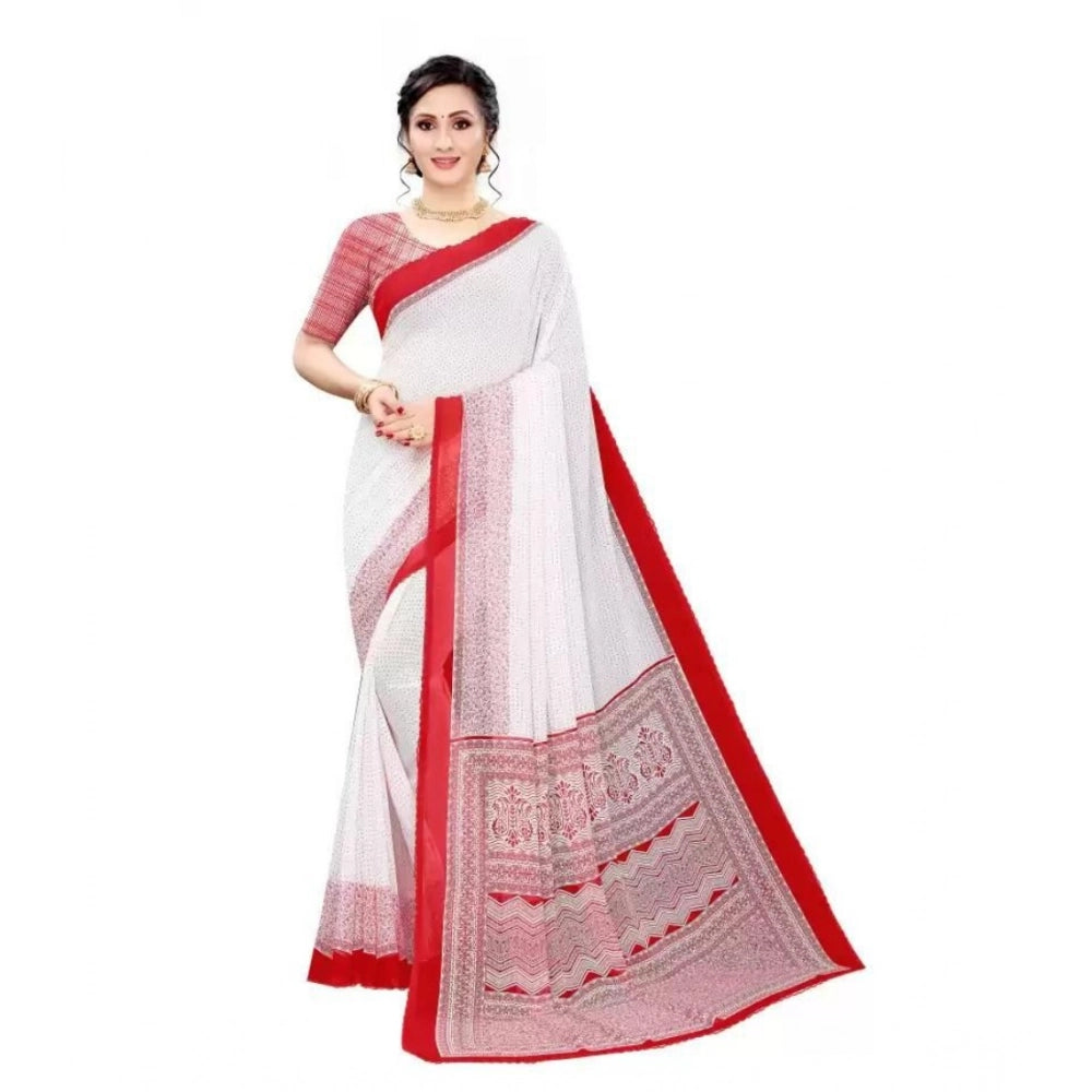 Ranili Georgette Printed Saree With Unstitched Blouse