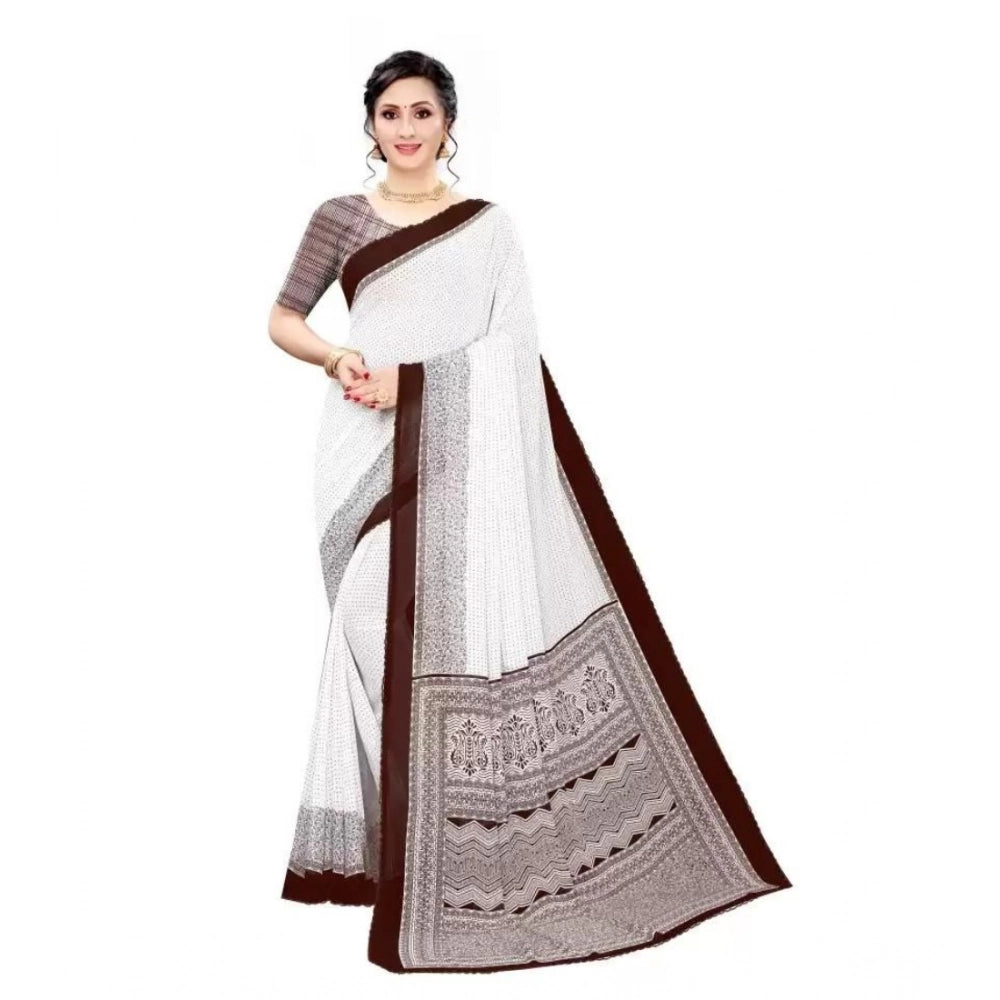 Ranili Georgette Printed Saree With Unstitched Blouse