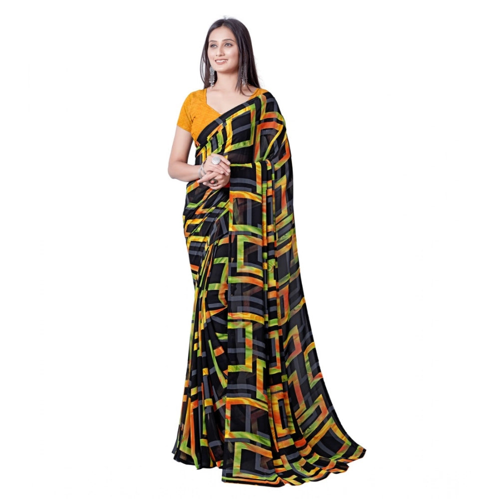Ranili Georgette Printed Saree With Unstitched Blouse