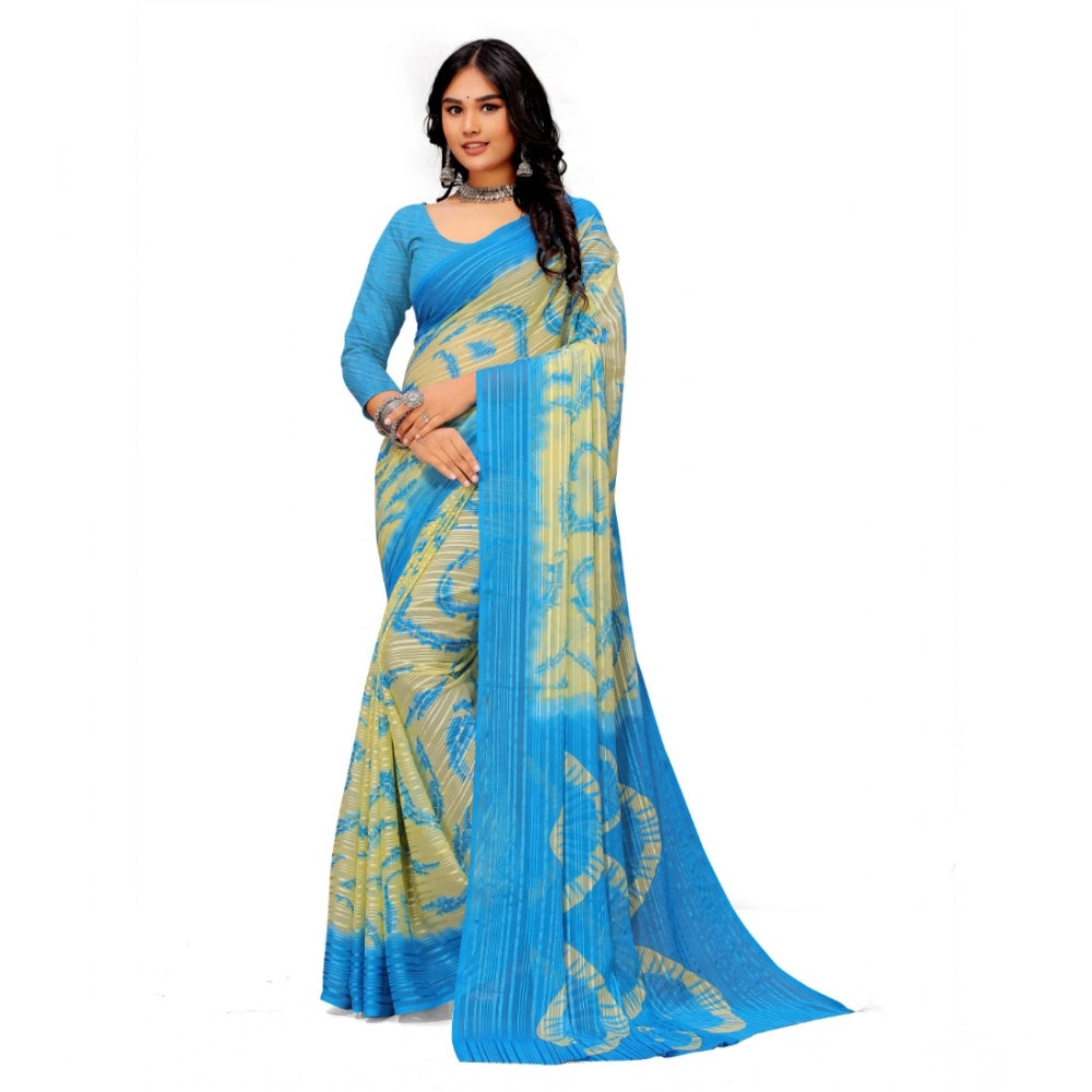 Ranili Georgette Printed Saree With Unstitched Blouse