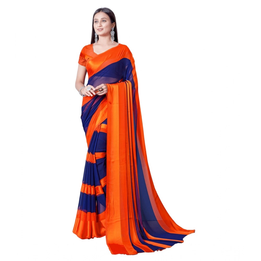 Ranili Satin Patta Printed Saree With Unstitched Blouse