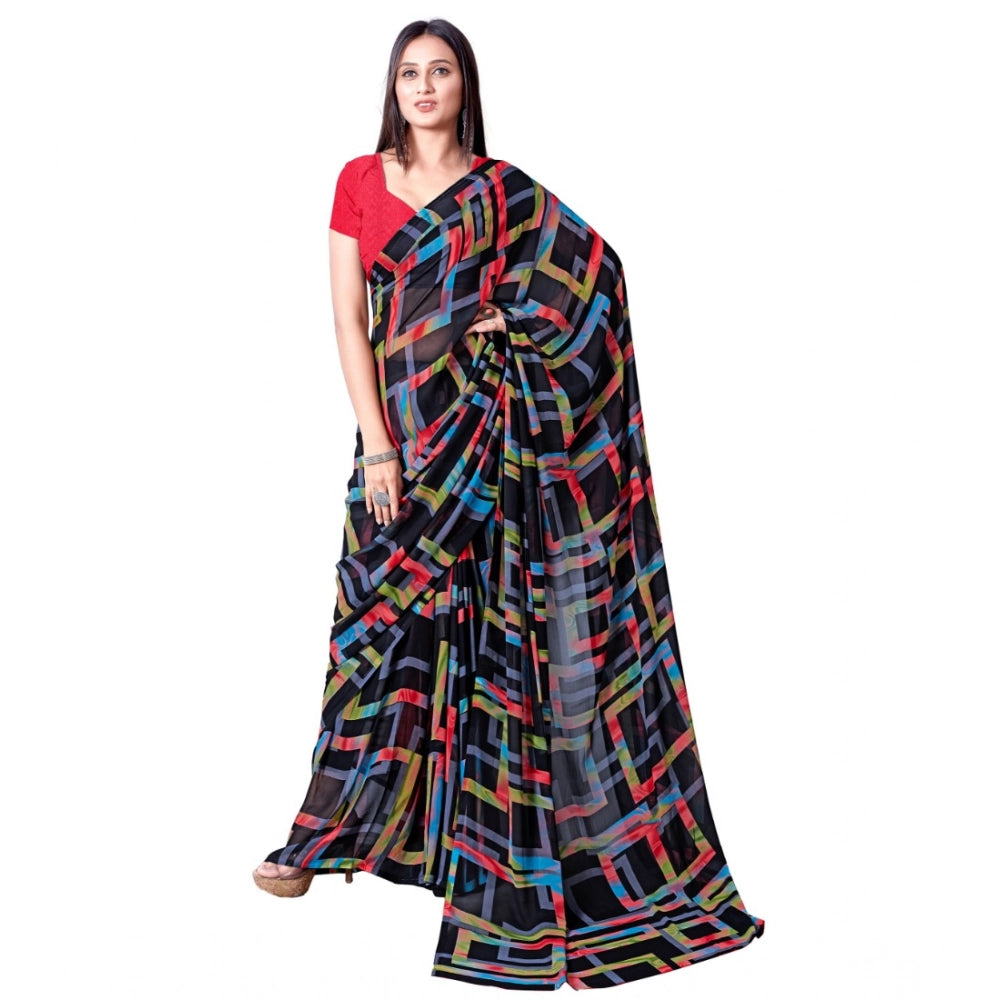 Ranili Georgette Printed Saree With Unstitched Blouse