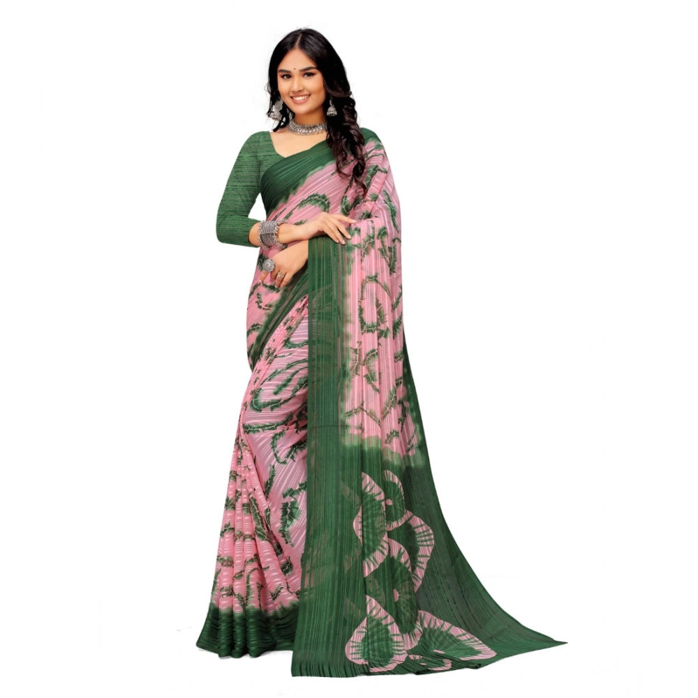 Ranili Georgette Printed Saree With Unstitched Blouse
