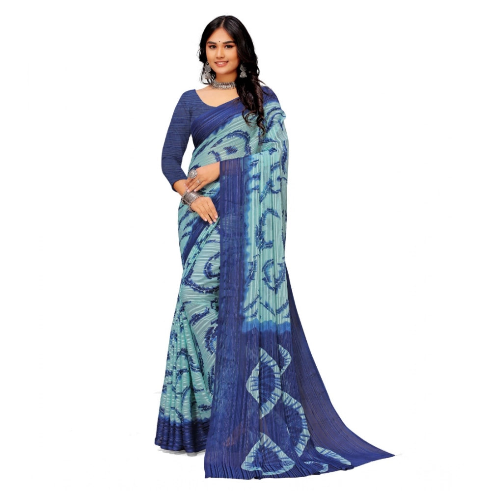 Ranili Georgette Printed Saree With Unstitched Blouse