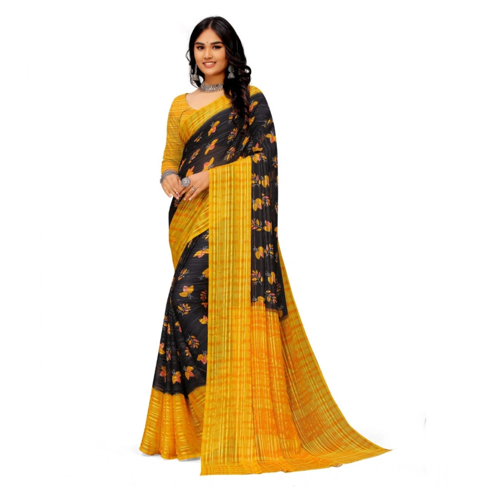 Ranili Georgette Printed Saree With Unstitched Blouse
