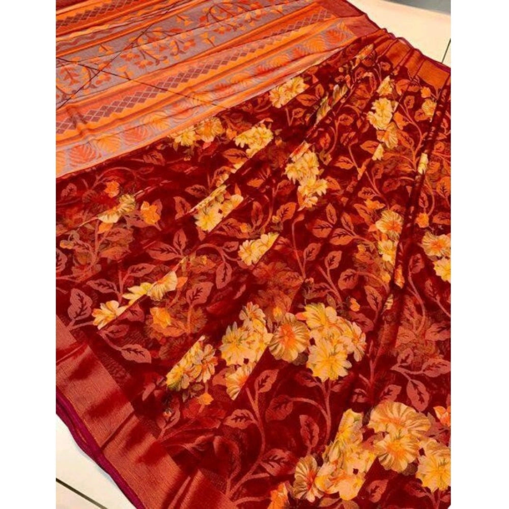 Ranili Viscose Rayon Printed Saree With Unstitched Blouse
