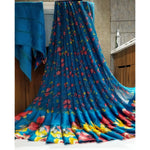 Ranili Satin Patta Printed Saree With Unstitched Blouse