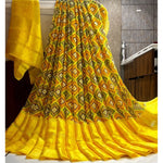 Ranili Satin Patta Printed Saree With Unstitched Blouse