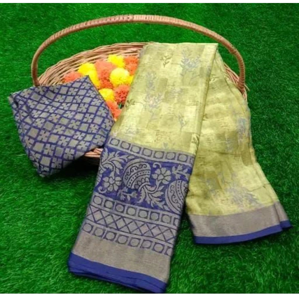 Ranili Viscose Rayon Printed Saree With Unstitched Blouse