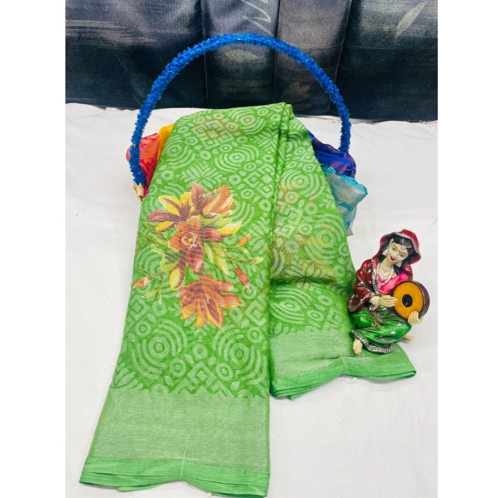 Ranili Viscose Rayon Printed Saree With Unstitched Blouse