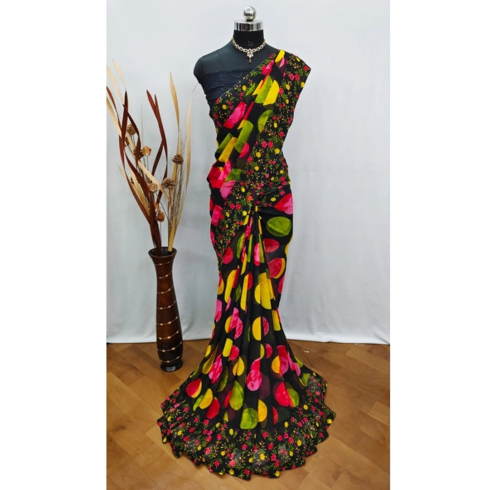 Ranili Georgette Printed Saree With Unstitched Blouse