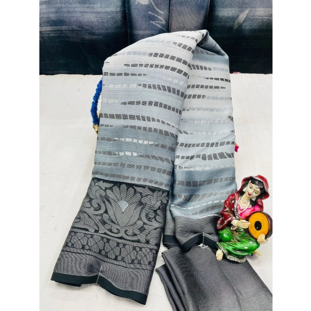 Ranili Viscose Rayon Printed Saree With Unstitched Blouse