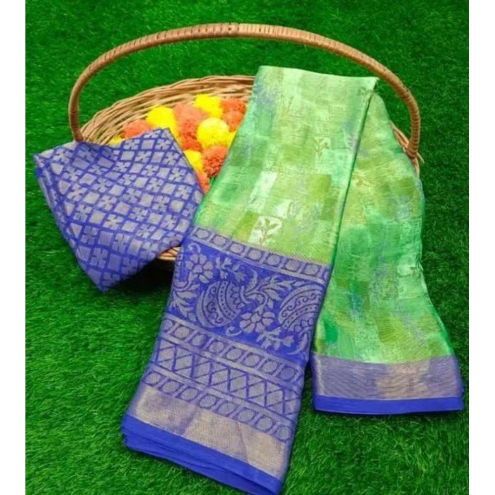 Ranili Viscose Rayon Printed Saree With Unstitched Blouse