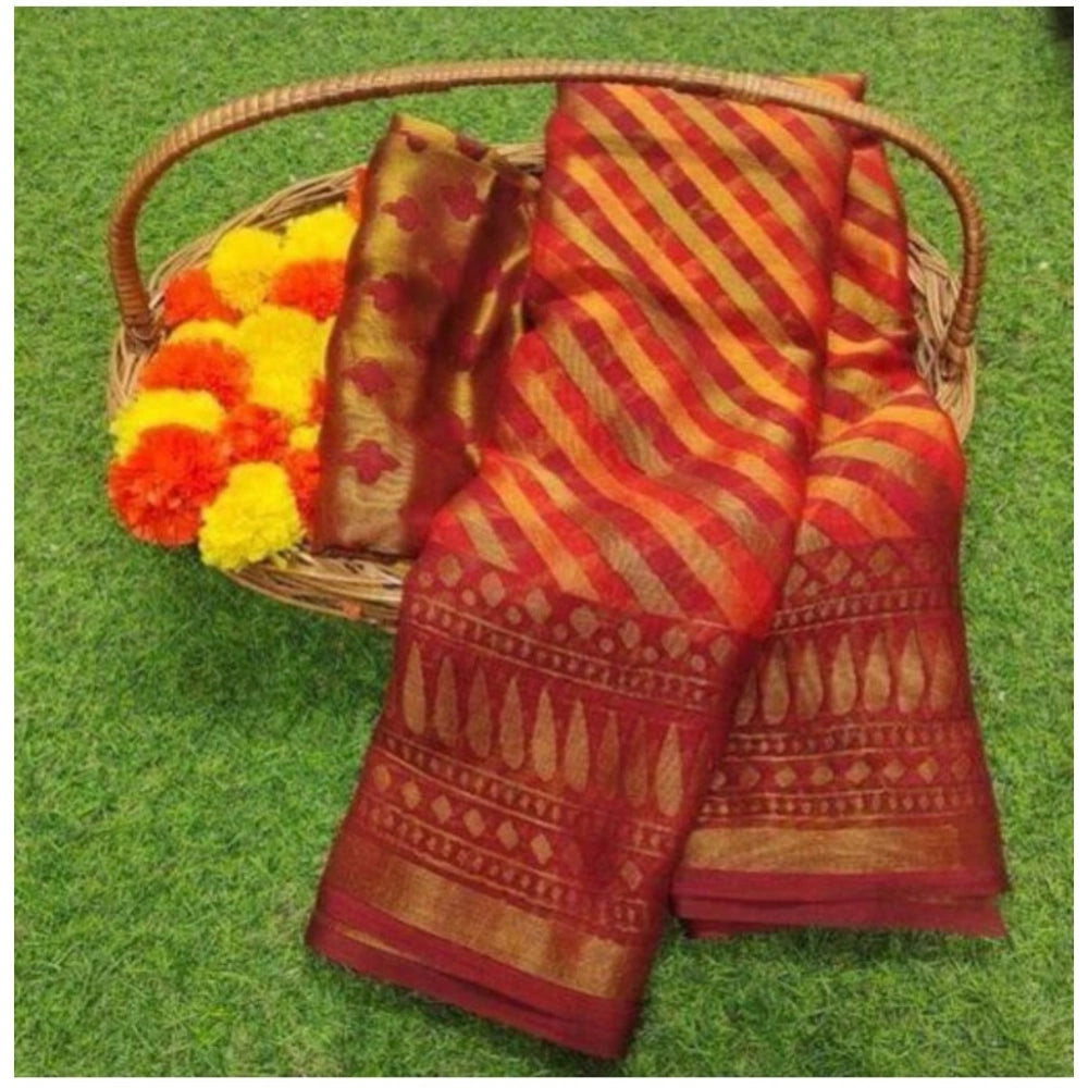 Ranili Viscose Rayon Printed Saree With Unstitched Blouse