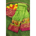 Ranili Viscose Rayon Printed Saree With Unstitched Blouse