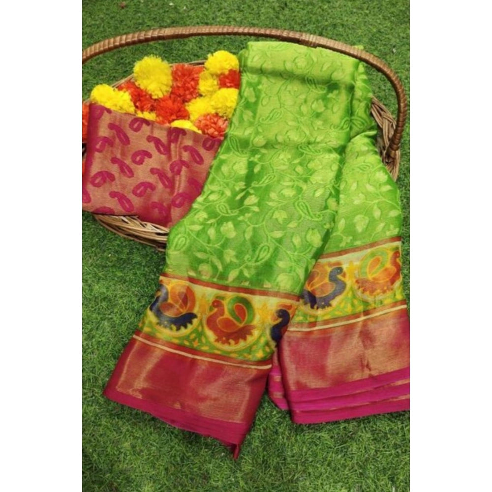 Ranili Viscose Rayon Printed Saree With Unstitched Blouse