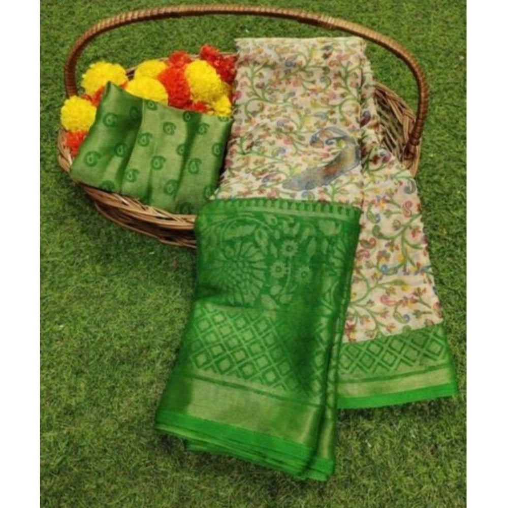 Ranili Viscose Rayon Printed Saree With Unstitched Blouse
