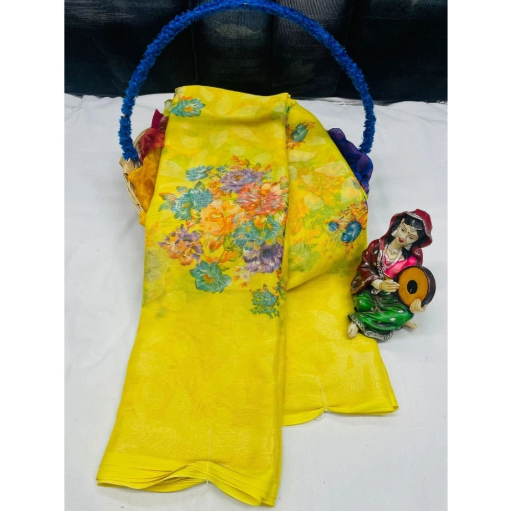 Ranili Viscose Rayon Printed Saree With Unstitched Blouse