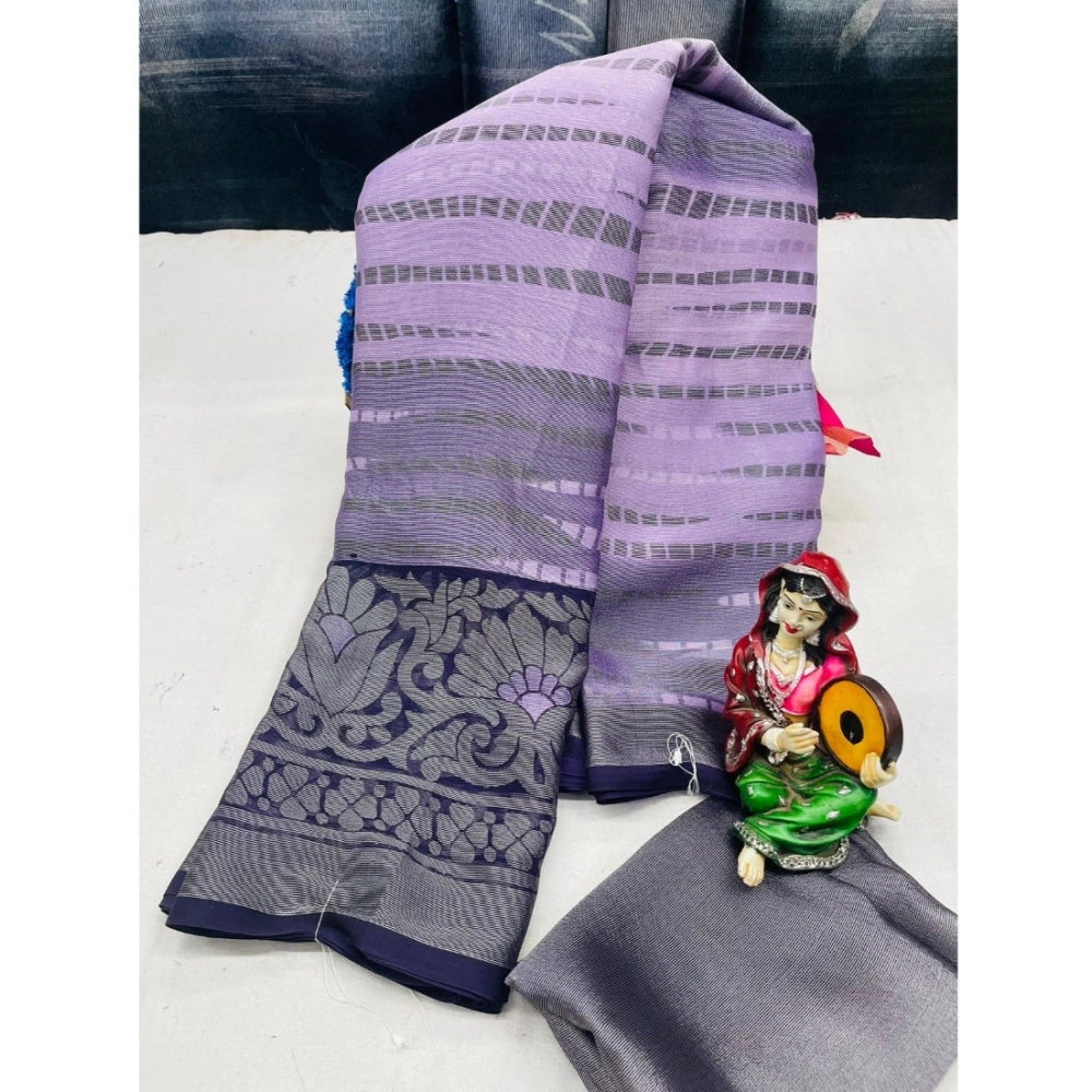 Ranili Viscose Rayon Printed Saree With Unstitched Blouse