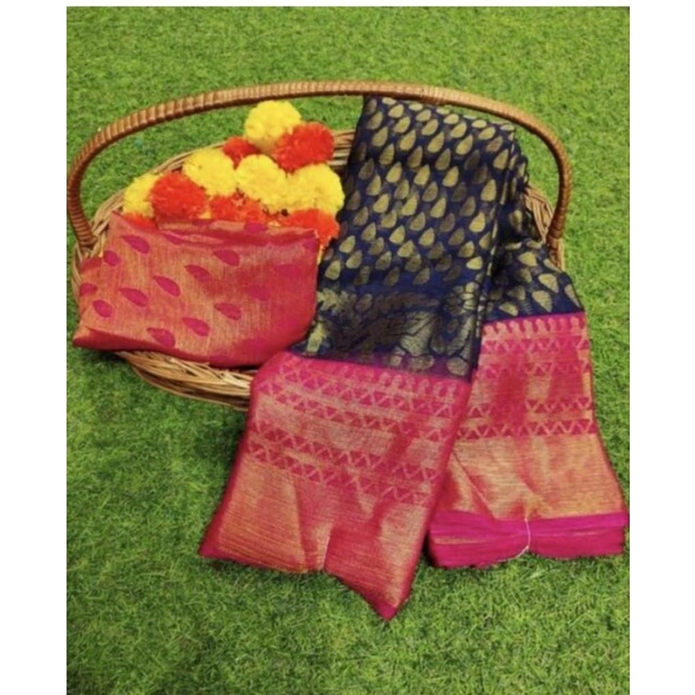 Ranili Viscose Rayon Printed Saree With Unstitched Blouse