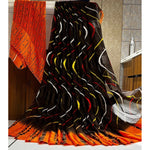 Ranili Satin Patta Printed Saree With Unstitched Blouse