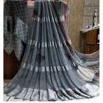 Ranili Satin Patta Printed Saree With Unstitched Blouse
