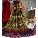 Ranili Satin Patta Printed Saree With Unstitched Blouse